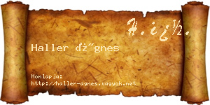 Haller Ágnes névjegykártya