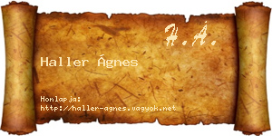 Haller Ágnes névjegykártya