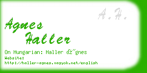 agnes haller business card